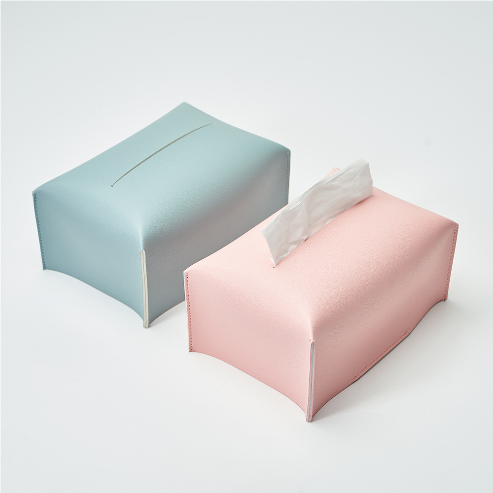 The manufacturer customises the PU leather tissue box for the creative home desktop.