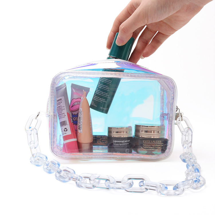 The plant customises laser-silver-resistant makeup packs with a large volume of colored ins-transparent pvc.