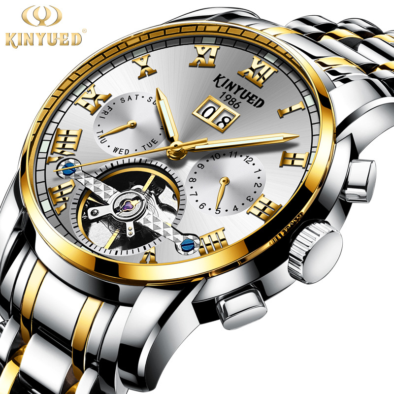 KINYUED stainless steel watch belt multi-functional, fully automated, fully automated, robotic watch and sailor watch man