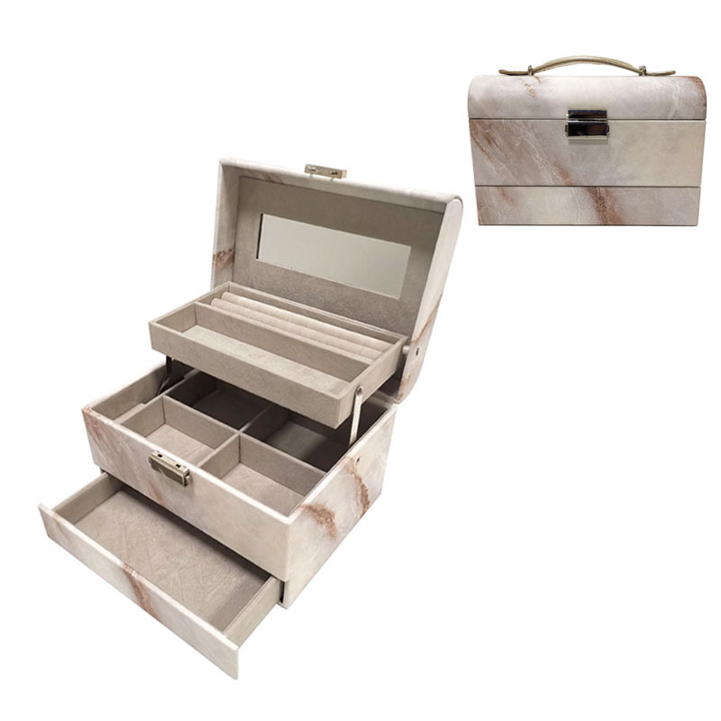 Three-storey jewelry box and jewelry box.