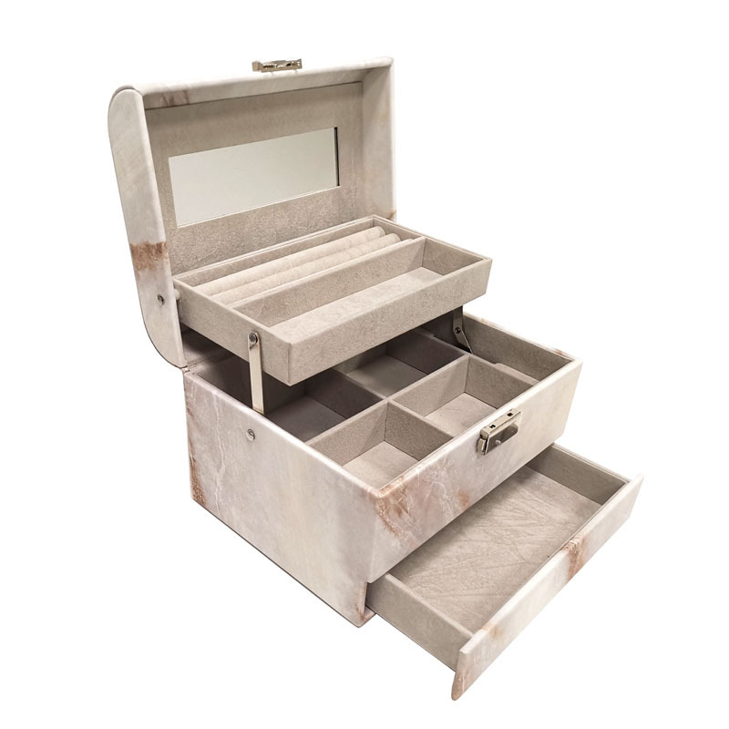 Three-storey jewelry box and jewelry box.