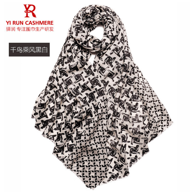 Inner Mongolia, custom-made lady scarf SWR0007 net 72s wool digital shawl in autumn winter.