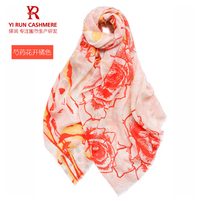 Inner Mongolia, custom-made lady scarf SWR0007 net 72s wool digital shawl in autumn winter.