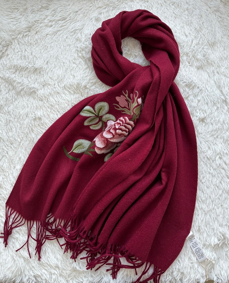 High-end embroidered wool scarf female air-conditioned swr0343